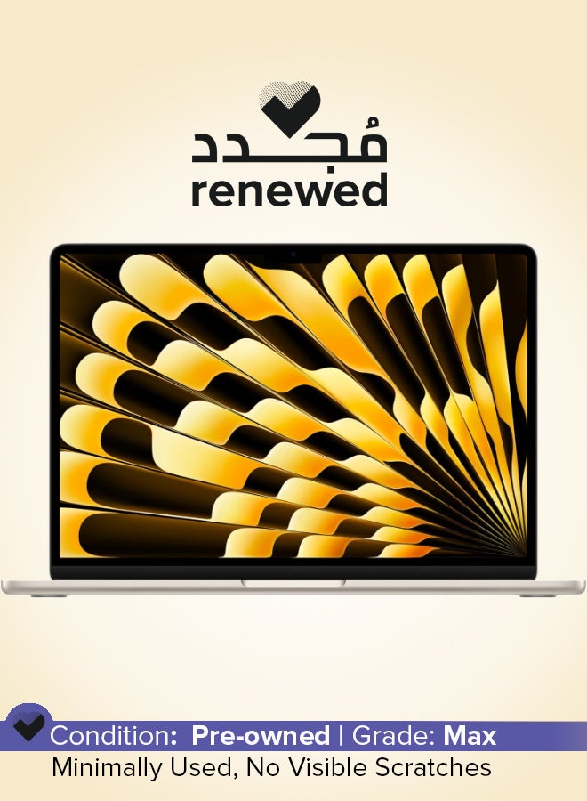 ابل  Renewed - MacBook Air 13M2 2022 Laptop With 13.6-Inch Display,M2/Octa Core/2nd Gen/8GB RAM/256GB SSD/Integrated macOS Monterey English Star Light - Image 1