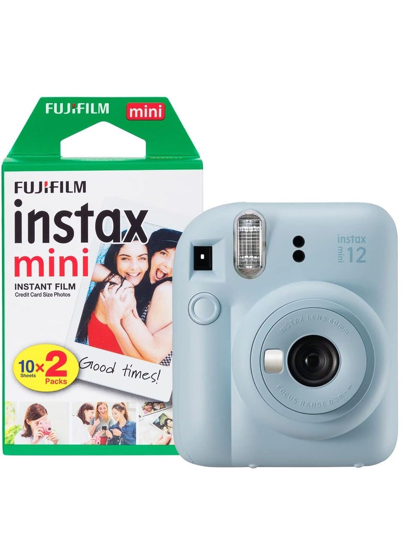 FUJIFILM instax Fujifilm Mini 12 Instant Camera with 20 Shot Film Pack - Pastel Blue - Image 1