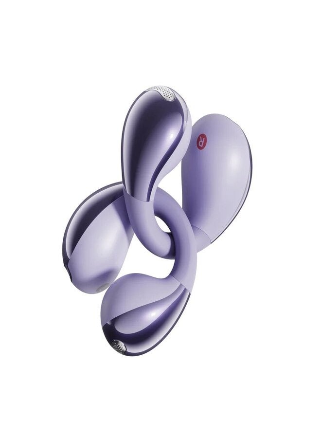 QCY - Crossky C30 Open Ear Headphones Wireless Bluetooth, Clip-On Earbuds with 4 ENC Noise Cancelling Mic, Stable Fit, Dual Connection, EQ Customized, Sports Earphones for Workout/Running - Purple - Image 1