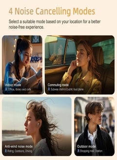 QCY MeloBuds Pro HT08, Wireless Earbuds, Active Noise Cancellation Bluetooth Earphones, Comfortable Fit, Ultra-Low Latency Gaming Earbuds, 34 Hours Playtime - Gold  - Image 5