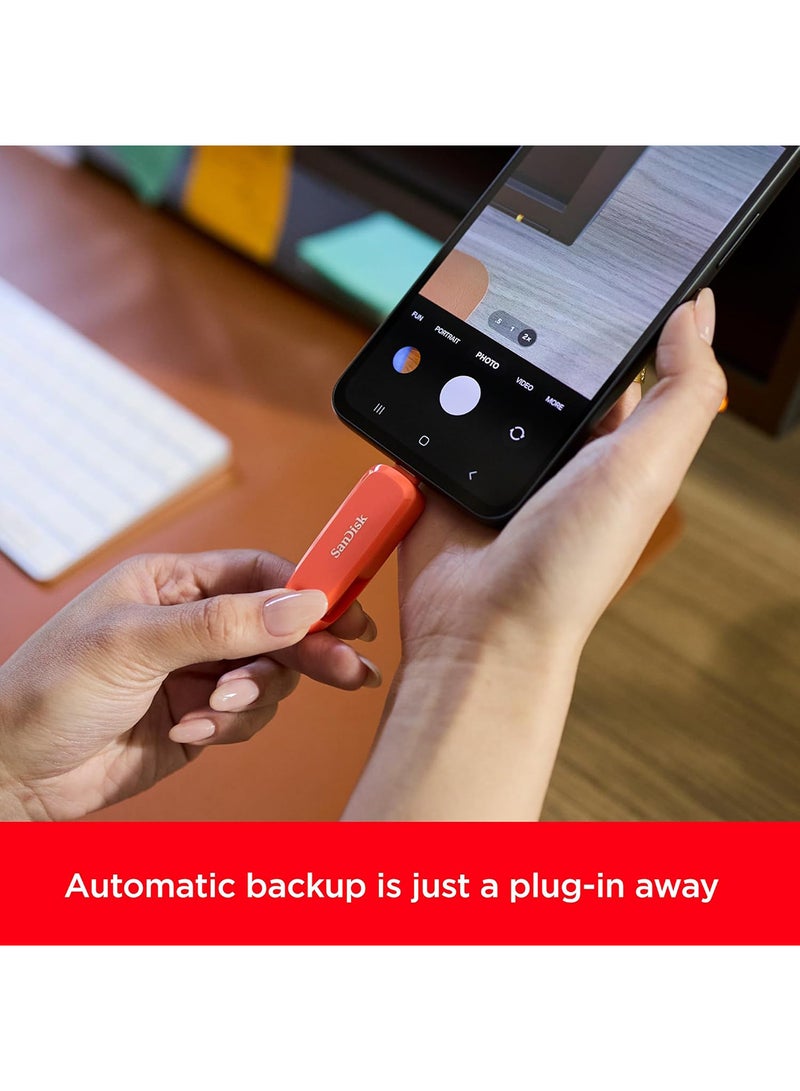 Sandisk 256GB Phone Drive for Android - The 2-in-1 USB for Smartphones, Tablets, and Computers - Thumb Drive with USB Type-C and Type-A Connectors - SDDDC6-256G-G46 256 GB  - Image 3