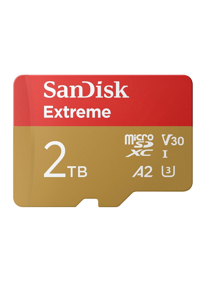 Sandisk 2TB Extreme microSDXC Card, + SD adapter, (For Smartphones, Action Cams, Drones, Speeds up to 240 MB/s, 4K UHD) RescuePRO Deluxe, UHS-I, U3, V30 2 TB  - Image 1