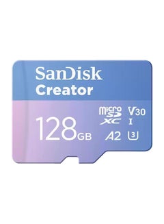 Sandisk 128GB Creator microS Card UHS-I, USB Type -A with AdapterUp to 190MB/s read speeds Up to 90MB/s Write Speed - SDSQXAA-128G-IN6MS 128 GB  - Image 1