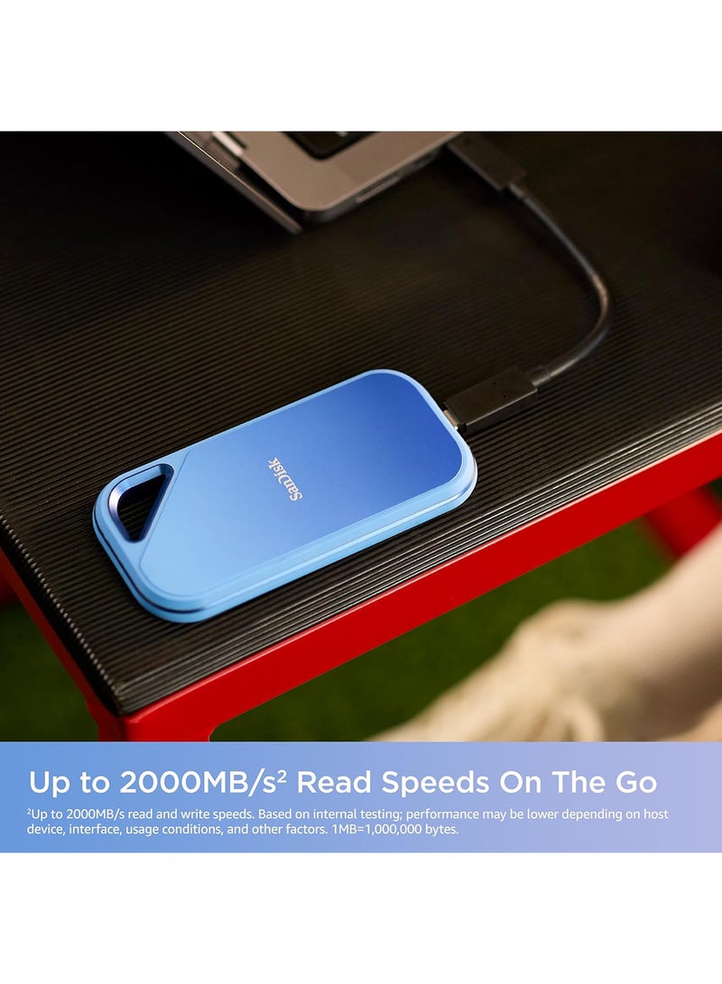 سانديسك Creator Pro Portable NVMe SSD 1TB, up to 2000 MB/s read/write speeds for demanding workflows, 3 Meter drop protection, IP65 water & dust resistance, 1 Month Adobe Creative Cloud included 1 TB  - Image 2