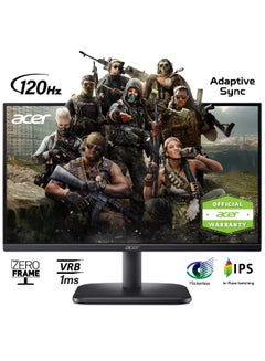 أيسر 24" Inch Widescreen LCD Monitor (23.8") Viewable FHD (1920x1080) GBMIX, IPS 120Hz Refresh Rate, 1ms Response Time (VRB) with 1x HDMI Cable, VGA, & Speakers, AMD FreeSync ZeroFrame - EK241Y G | Black  - Image 1