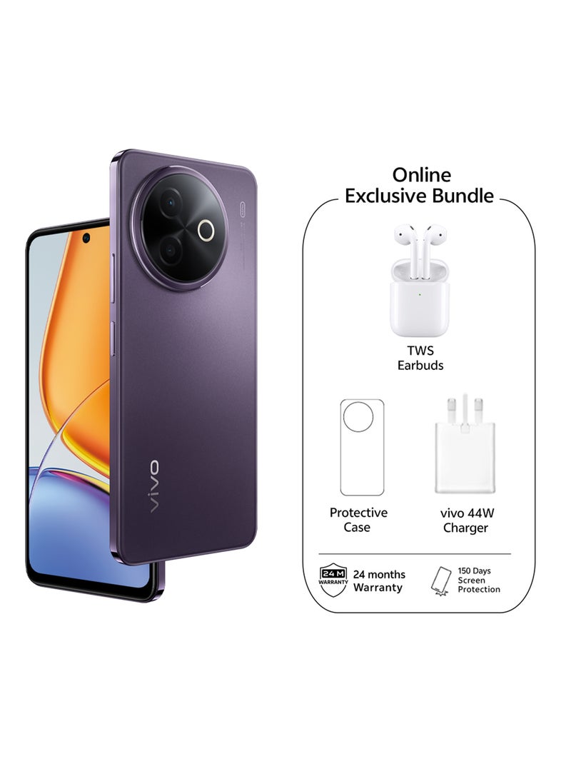 فيفو - Y39 5G Dual SIM Royal Purple 8GB RAM 256GB With Online Exclusive Bundle: TWS Earbuds, 44W Fast Charger And 24-Month Warranty - Middle East Version - Image 1