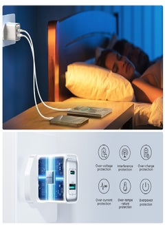 JOYROOM 30W USB+USB-C / Type-C Wall Fast Charger Compatible with iPhone 16/15/14/14 Pro/14 Pro Max/13/12/SE2020/11/XR/XS Max/X/iPad Samsung S25/S24/S23 All Series UK Plug White  - Image 5