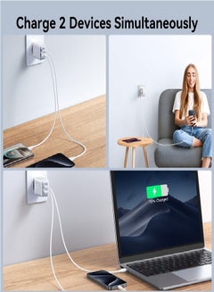 JOYROOM 30W USB+USB-C / Type-C Wall Fast Charger Compatible with iPhone 16/15/14/14 Pro/14 Pro Max/13/12/SE2020/11/XR/XS Max/X/iPad Samsung S25/S24/S23 All Series UK Plug White  - Image 2