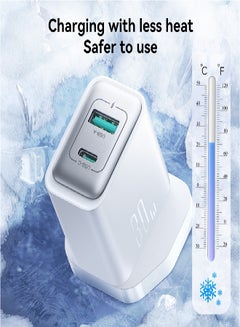JOYROOM 30W USB+USB-C / Type-C Wall Fast Charger Compatible with iPhone 16/15/14/14 Pro/14 Pro Max/13/12/SE2020/11/XR/XS Max/X/iPad Samsung S25/S24/S23 All Series UK Plug White  - Image 4