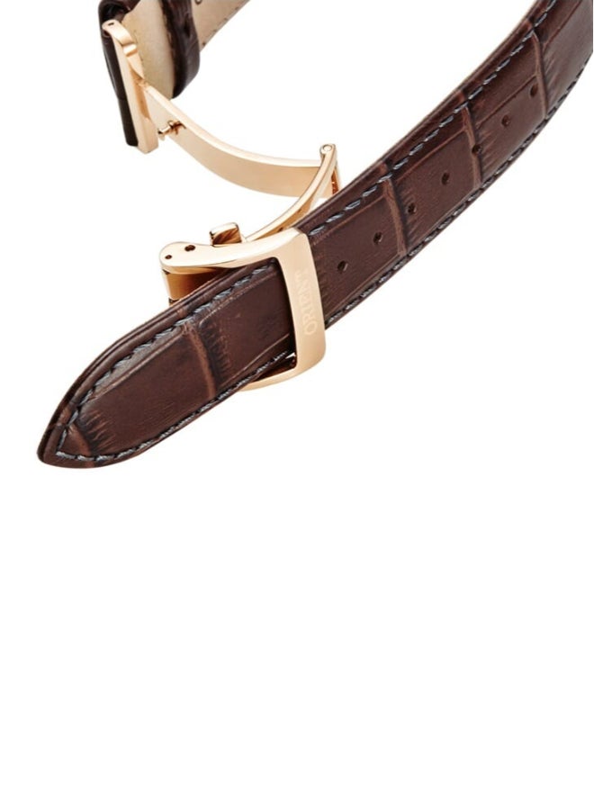 ORIENT Men's Mechanical Classic Watch, Leather Strap - 42.5mm (RA-AK0007S) - Image 3