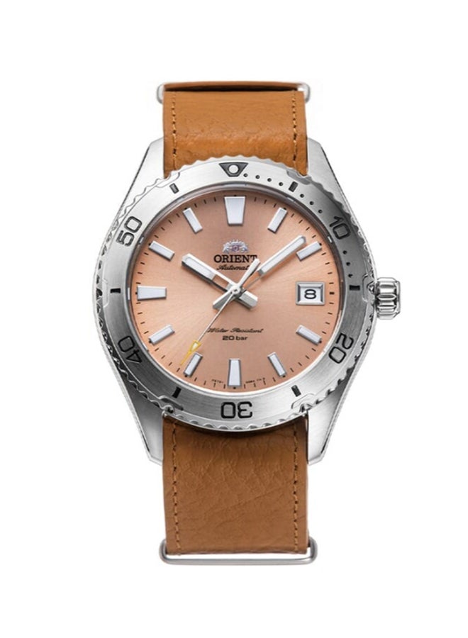 أورينت ساعة رياضية ميكانيكية، حزام جلد - 39.9 مم (RA-AC0Q05P) - Image 1