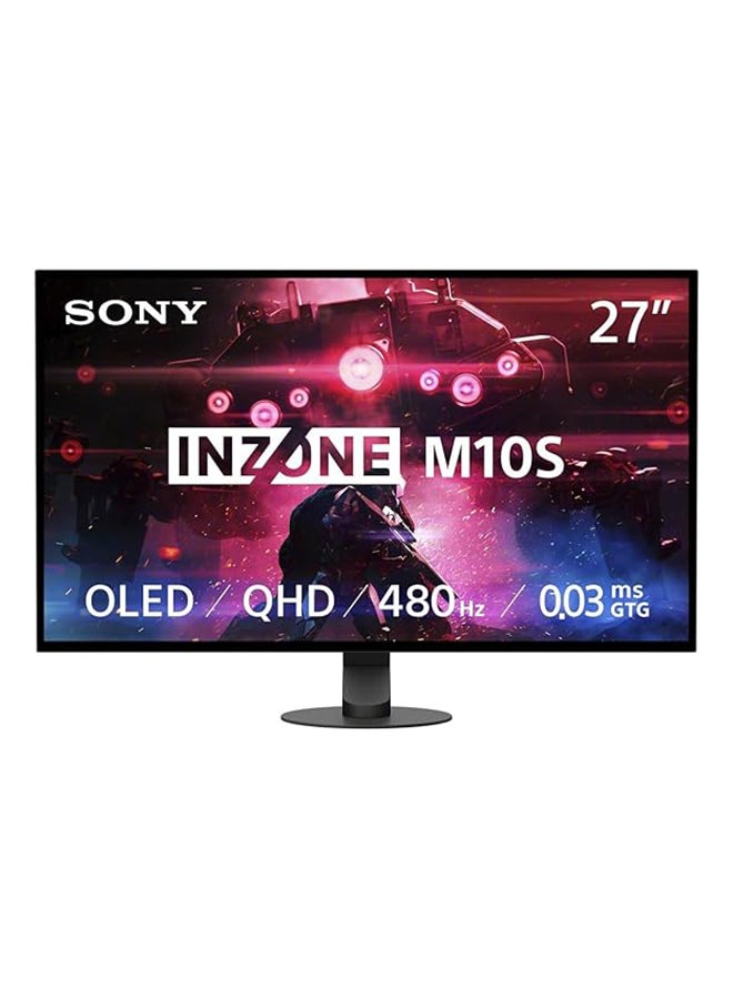 سوني 27 inch INZONE M10S OLED 1440p Gaming Monitor 480Hz 0.03ms, Low Profile Stand, G-SYNC Compatible, DisplayHDR 400, Anti-Glare, DisplayPort 2.1 (UHBR10), VRR HDMI 2.1, 3 Year Warranty Black  - Image 1