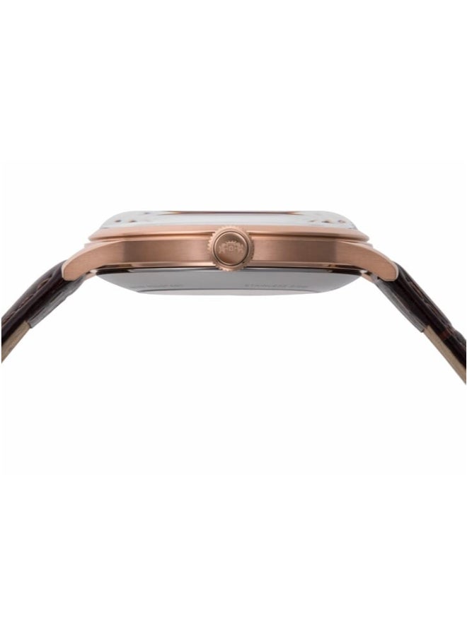 أورينت Men's Mechanical Classic Watch, Leather Strap - 40.5mm (RA-AG0001S) - Image 2