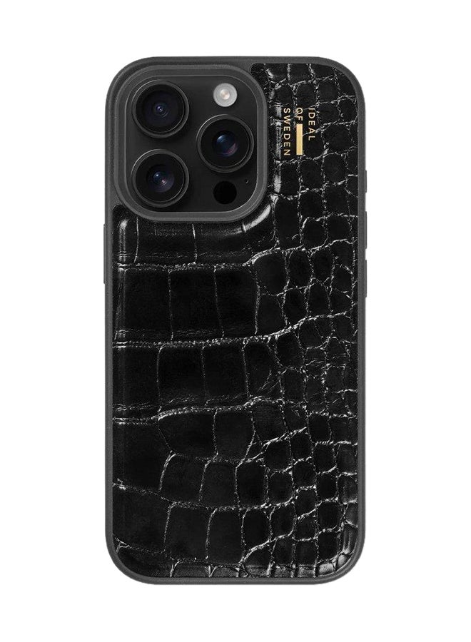 iDeal of Sweden Vegan Leather Case Croco With Magsafe For iPhone 16 Pro Max - Black 