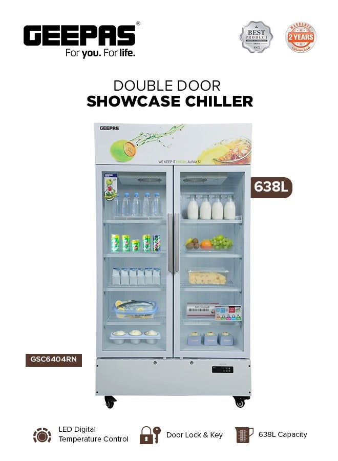 جيباس 638 لتر ثلاجة عرض مزدوجة بدون صقيع، ضوضاء منخفضة، موفرة للطاقة، تحكم رقمي في درجة الحرارة LED - Image 1