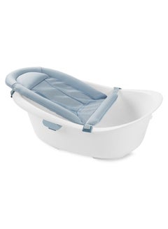Skip Hop Wave 4-In-1 Baby Bath Tub, White And Blue  - Image 1
