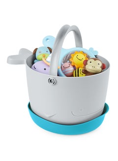 Skip Hop Moby Stowaway Bath Toy Bucket, White And Blue  - Image 2