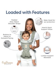 ergobaby Away Graphic Grey, Premium Baby Carrier For On-The-Go Parents  - Image 4