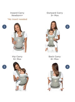 ergobaby Away Graphic Grey, Premium Baby Carrier For On-The-Go Parents  - Image 3