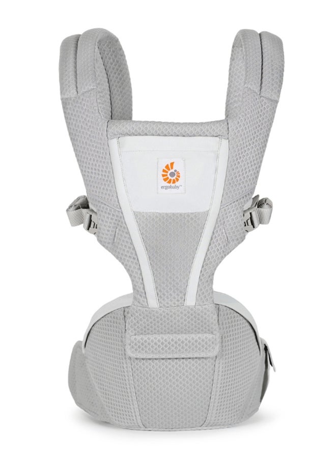 إيرجوبيبي Alta Hip Seat Ergonomic Baby Carrier With Hip Seat For Added Comfort, Pearl Grey - Image 1
