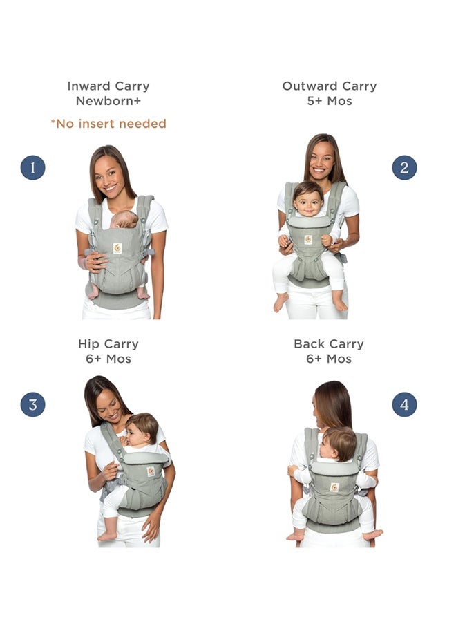 إيرجوبيبي Alta Hip Seat Ergonomic Baby Carrier With Hip Seat For Added Comfort, Pearl Grey - Image 3