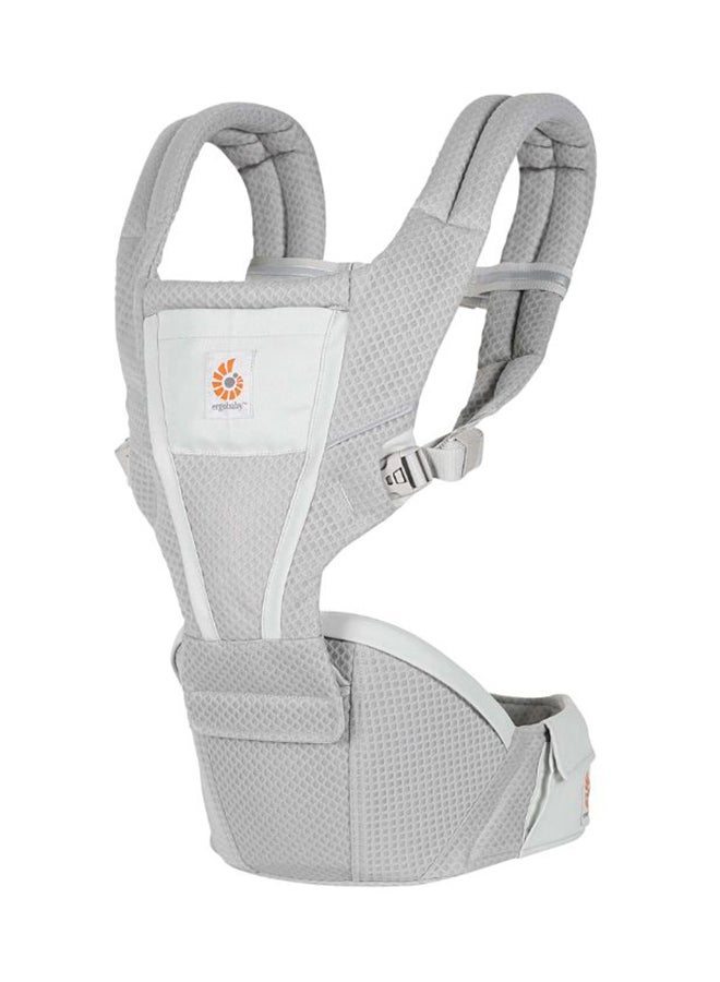 إيرجوبيبي Alta Hip Seat Ergonomic Baby Carrier With Hip Seat For Added Comfort, Pearl Grey - Image 2