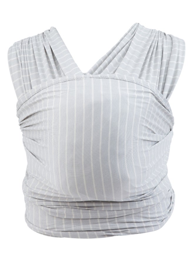 ergobaby Aura Sustainably Sourced Knit Baby Wrap, Grey Stripes  - Image 1