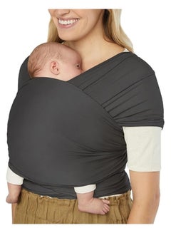 ergobaby Aura Sustainably Sourced Knit Baby Wrap, Soft Black  - Image 1