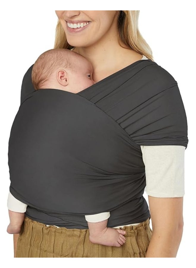 ergobaby Aura Sustainably Sourced Knit Baby Wrap, Soft Black  - Image 1