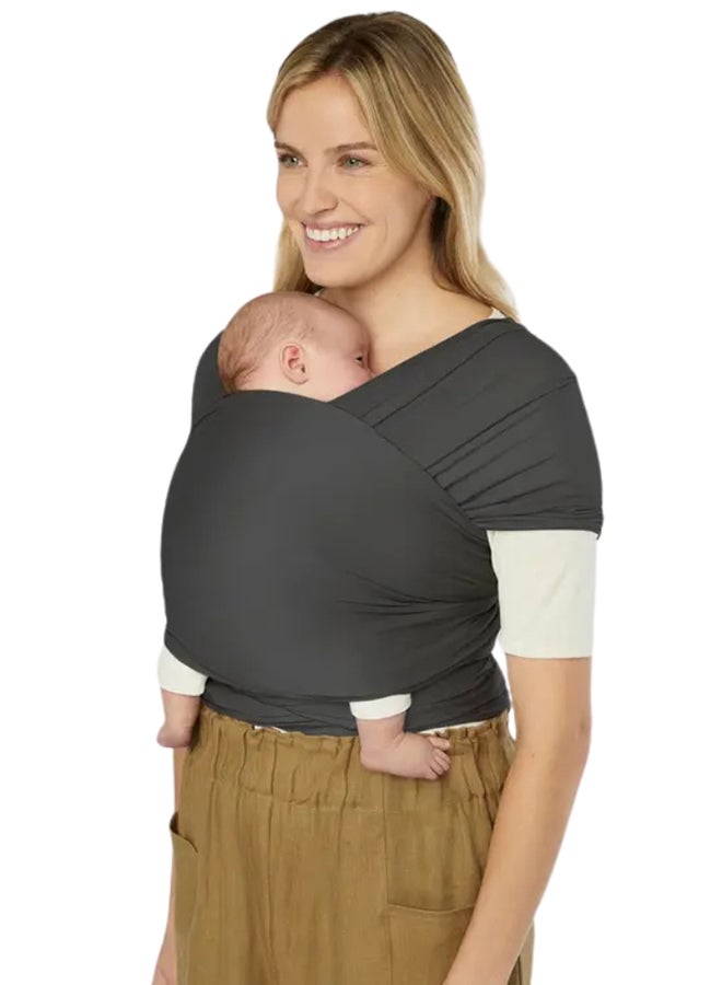 ergobaby Aura Sustainably Sourced Knit Baby Wrap, Soft Black  - Image 2