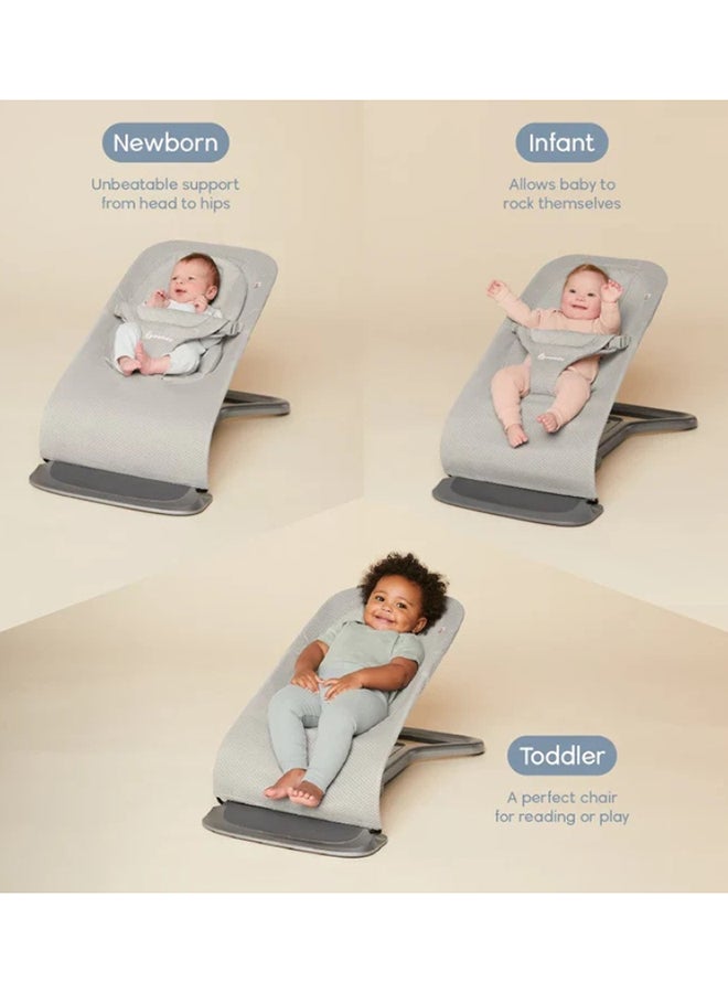 إيرجوبيبي Evolve Comfortable Baby Bouncer With Mesh Fabric - Sage Green  - Image 4