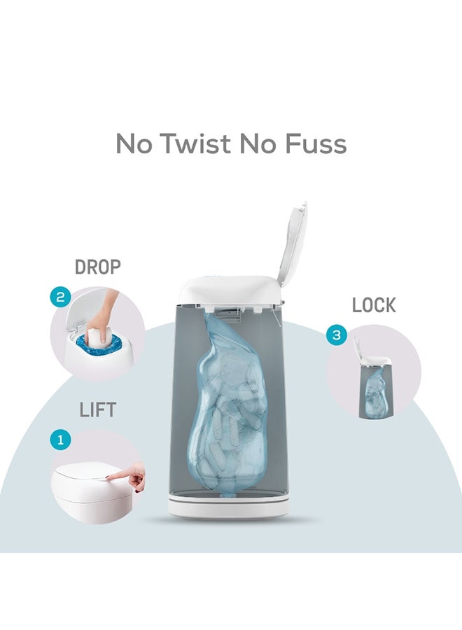 Angelcare Dress Up Nappy Bin With 10 Odourseal Refill Bundle - Customizable Design And 7-Layer Odor Control - Image 3