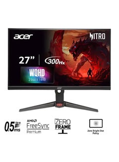 Acer 27 inch WQHD(2560x1440) IPS, 300hz 0.5ms Gaming Monitor, AMD FreeSync Premium technology, VESA Display HDR 400, Acer VisionCore, ZeroFrame, XV272UF3BMIIPRX Black  - Image 1