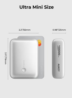 أوكي AUKEY Power Bank Spark 10,000 mAh 20W PD Charging mAh22.5W , Y55 WH Silver  - Image 4