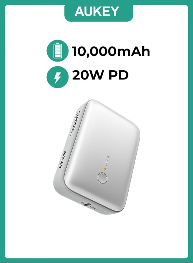 AUKEY Power Bank Spark 10,000 mAh 20W PD Charging mAh22.5W , Y55 WH White - Image 1