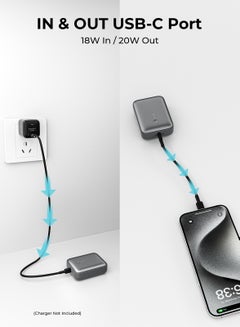 أوكي 10,000mAh power bank with 20W Fast Charging Power Bank Grey  - Image 2