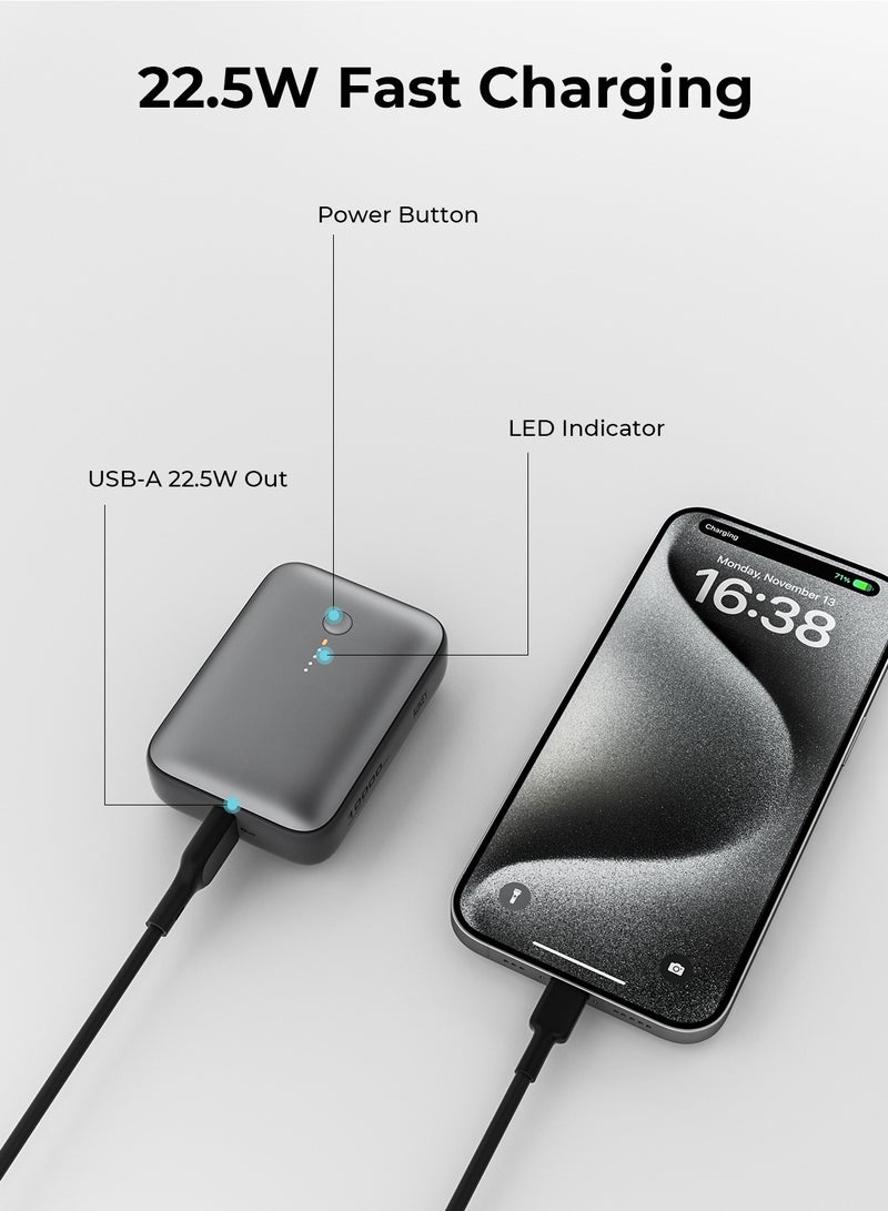 Aukey 10,000mAh power bank with 20W Fast Charging Power Bank Grey  - Image 3