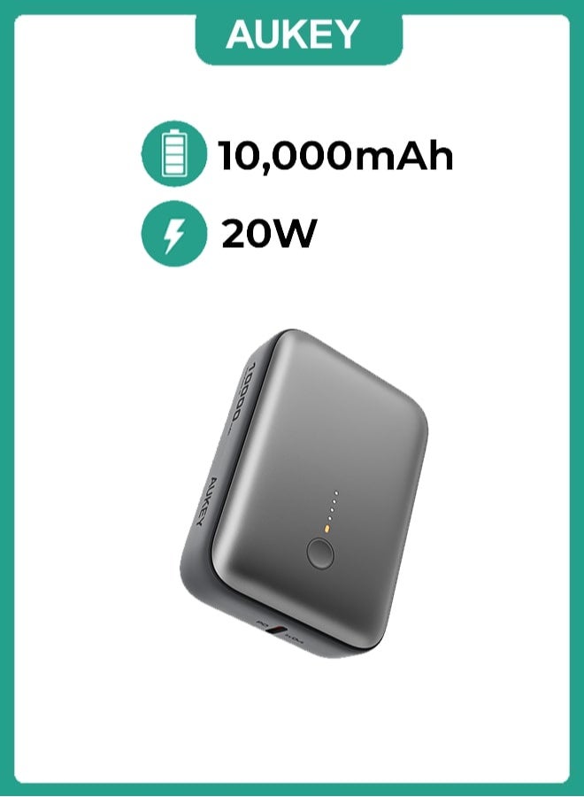 Aukey 10,000mAh power bank with 20W Fast Charging Power Bank Grey - Image 1