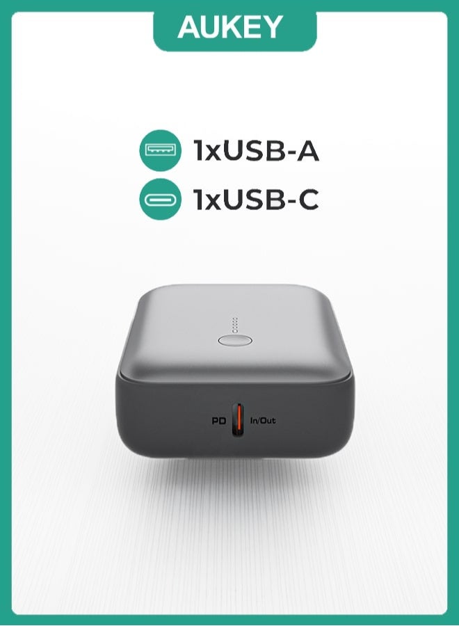 Aukey 10,000mAh power bank with 20W Fast Charging Power Bank Grey - Image 2