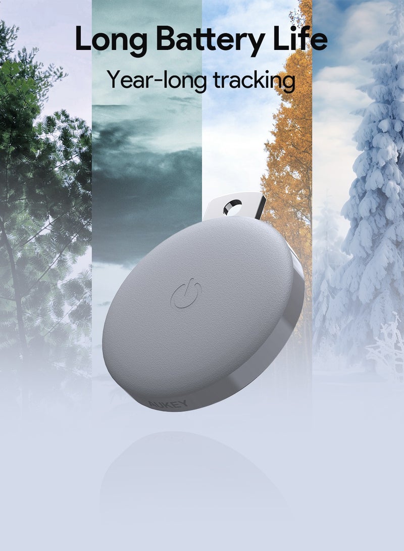 Aukey - AUKEY Track Mate 1 Bundle, 3 Smart Bluetooth Trackers, Replaceable Battery, 6 Month Battery Life TM-10 Bundle Gray Grey - Image 1