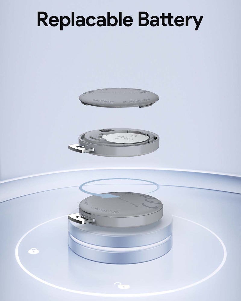 AUKEY Track Mate 1 Bundle, 3 Smart Bluetooth Trackers, Replaceable Battery, 6 Month Battery Life TM-10 Bundle Gray Grey - Image 5