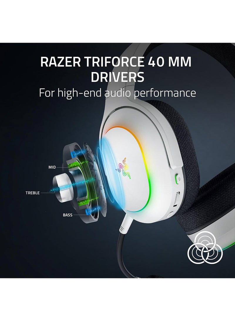 RAZER Razer Barracuda X Chroma Wireless Gaming Headset: 2.4GHz Wireless & Bluetooth, Lightweight, Chroma RGB, 40mm Drivers, Cardioid Mic, 70 Hr Battery, for PC, Mac, PS5, Switch, Smartphone - White  - Image 5