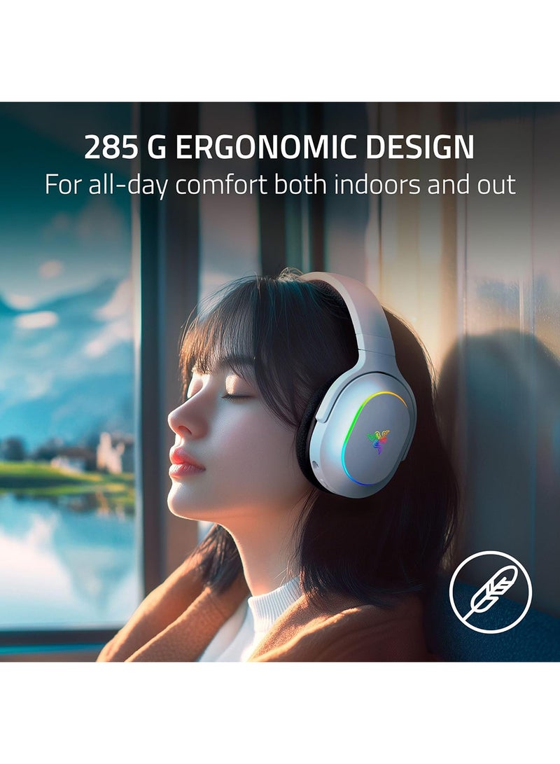 RAZER Razer Barracuda X Chroma Wireless Gaming Headset: 2.4GHz Wireless & Bluetooth, Lightweight, Chroma RGB, 40mm Drivers, Cardioid Mic, 70 Hr Battery, for PC, Mac, PS5, Switch, Smartphone - White  - Image 3