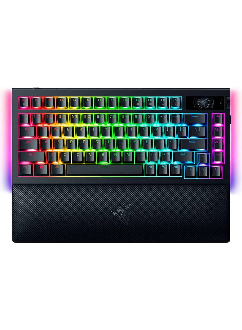 RAZER BlackWidow V4 PRO 75% Mechanical Gaming Keyboard, Orange Tactile Mechanical Switch Gen-3, Command Dial, English US Layout, Detachable Type-C Cable, Black - Image 1