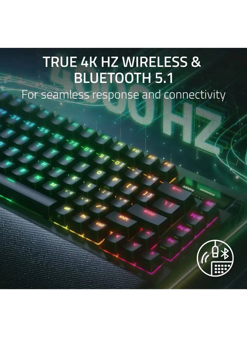RAZER BlackWidow V4 PRO 75% Mechanical Gaming Keyboard, Orange Tactile Mechanical Switch Gen-3, Command Dial, English US Layout, Detachable Type-C Cable, Black - Image 4