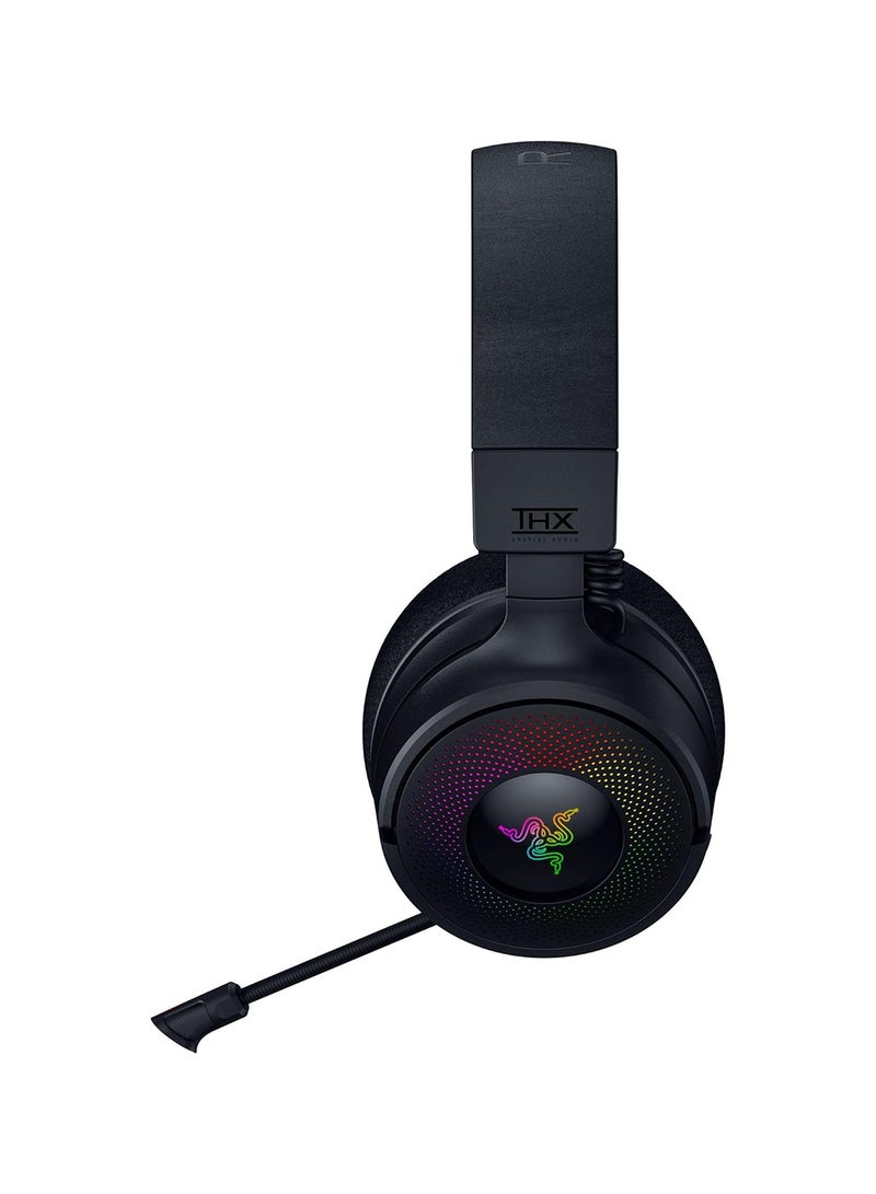 RAZER Kraken V4 Wireless Gaming Headset: 2.4GHz, Bluetooth, USB - Wideband Mic - Quick Volume Adjust - 9 Zone RGB Lighting - for PC, Mac, PS5, Nintendo Switch, Steam Deck, Smartphone - Black  - Image 3
