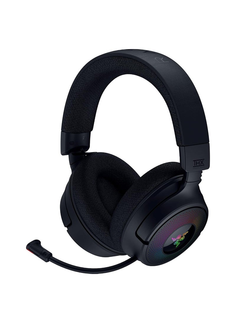 RAZER Kraken V4 Wireless Gaming Headset: 2.4GHz, Bluetooth, USB - Wideband Mic - Quick Volume Adjust - 9 Zone RGB Lighting - for PC, Mac, PS5, Nintendo Switch, Steam Deck, Smartphone - Black  - Image 2