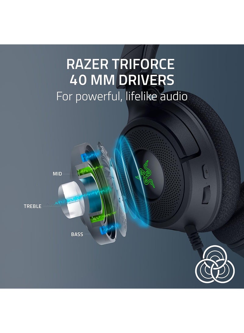 RAZER Kraken V4 X Wired Gaming Headset: Cardioid Mic - Memory Foam Cushions - Chroma RGB Lighting - Type C & Type A Cable - for PC, Mac, PS5, Nintendo Switch, Steam Deck, Smartphone - Black  - Image 3