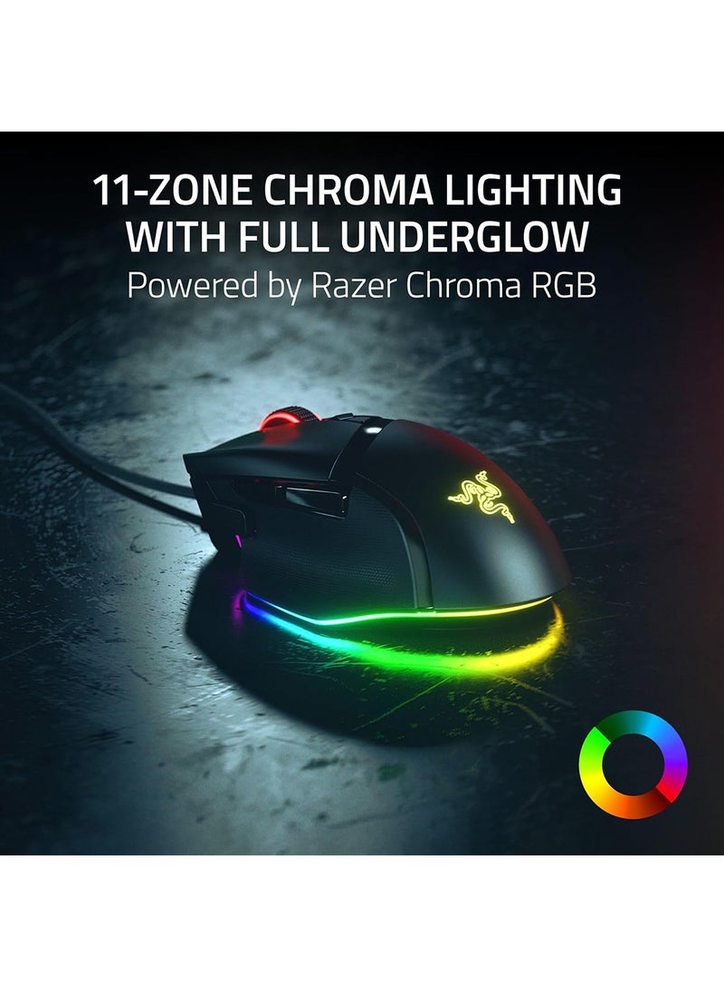 RAZER - Basilisk V3 35K Wired Ergonomic Gaming Mouse : HyperScroll Tilt Wheel - 35K DPI Optical Sensor Gen 2-13 Customizable Controls - Chroma RGB - Optical Switches Gen 3 - Speedflex Cable - Black - Image 1
