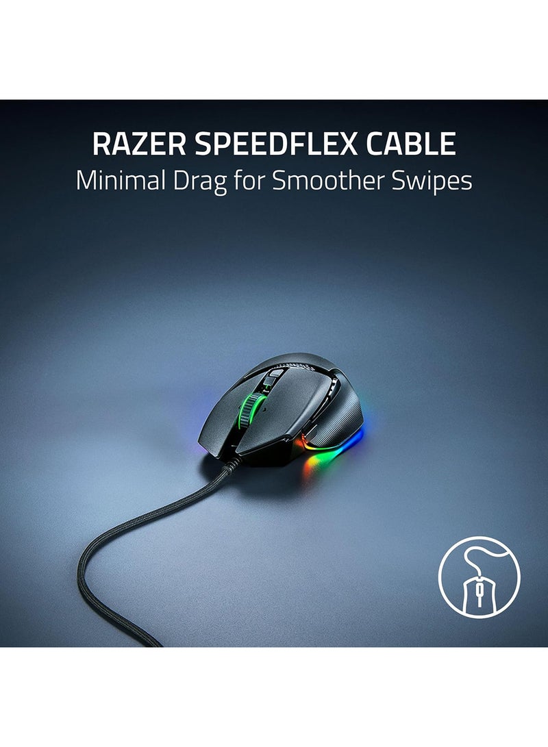 RAZER - Basilisk V3 35K Wired Ergonomic Gaming Mouse : HyperScroll Tilt Wheel - 35K DPI Optical Sensor Gen 2-13 Customizable Controls - Chroma RGB - Optical Switches Gen 3 - Speedflex Cable - Black - Image 1